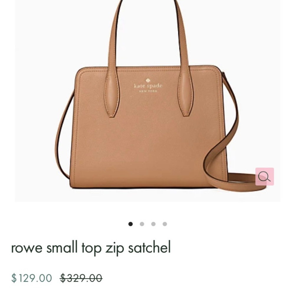 Kate Spade light fawn small top zip satchel